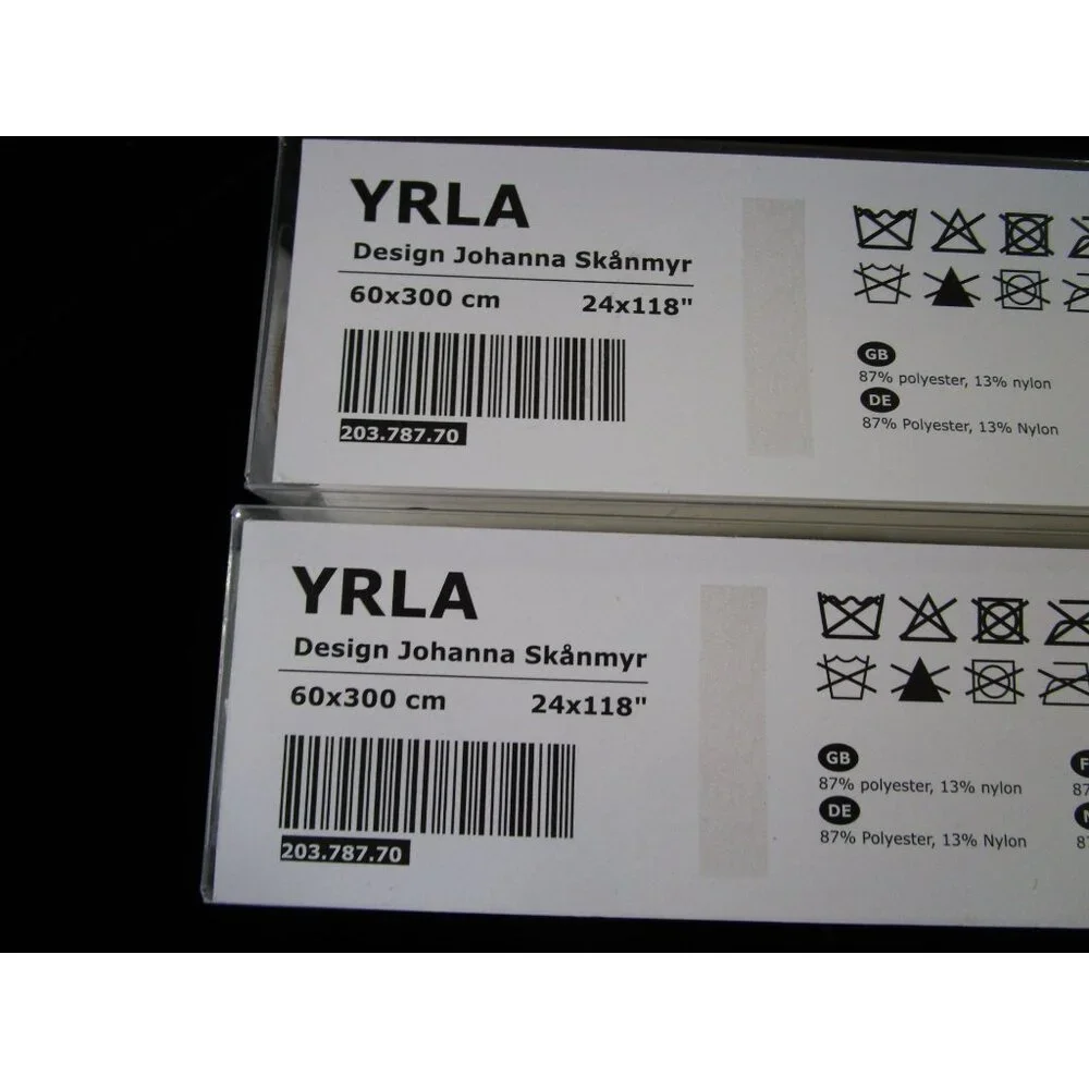 IKEA YRLA Sheer White Foliage Panel Curtain Panel Two New Discontinued use with
